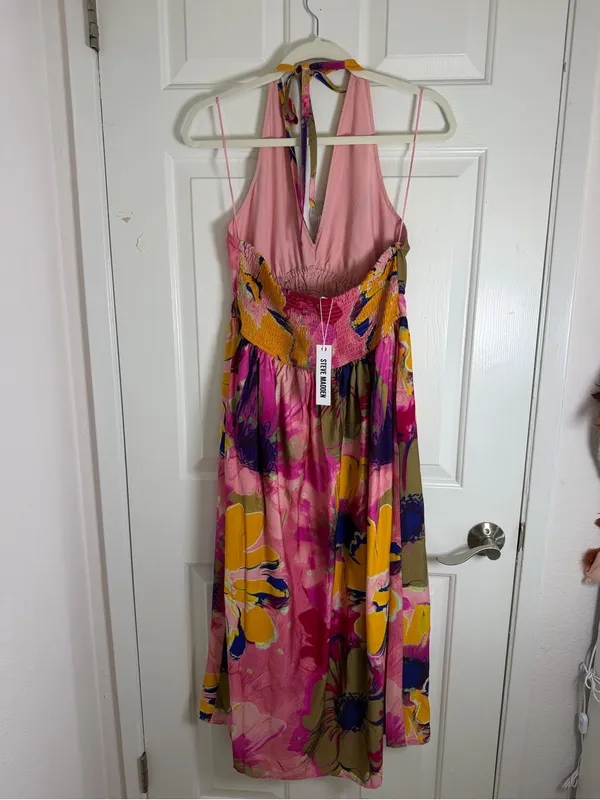Steve Madden Women's‎ Piper Printed Halter Sleeveless Midi Dress - Image 4