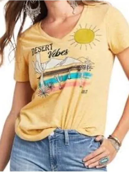 Ariat, Desert Vibes Graphic Tee, Women, Medium, Western/Boho, Yellow - Image 11