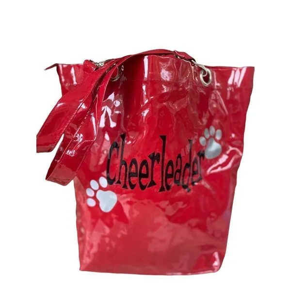 Cheerleader Red patent shiny tote bag - Image 4