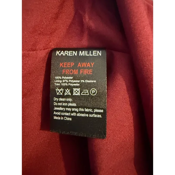 Karen Millen Floral Pleated Maxi Dress Burgundy Purple Corset 18 boho romantic - Image 7
