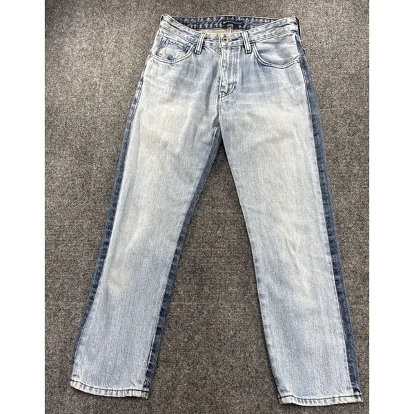 Levis Made Crafted Womens Two Tone Side Stripe Straight Leg Jeans 26 Cotton Blue - Image 2
