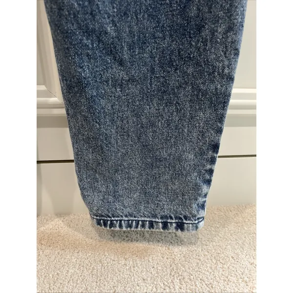 Forever‎ 21 Zip Front Denim Overalls Patch Pocket Boho Retro Medium Wash - Image 5
