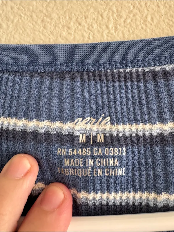 aerie Navy & White Ribbed Striped Tank - Image 2
