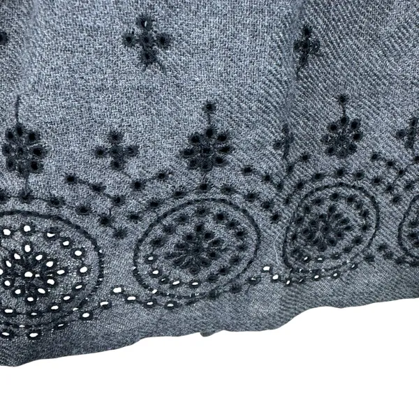 American Eagle Gray Y2K Eyelet Elastic Waist Lined Pleated‎ A-Line Mini Skirt M - Image 3