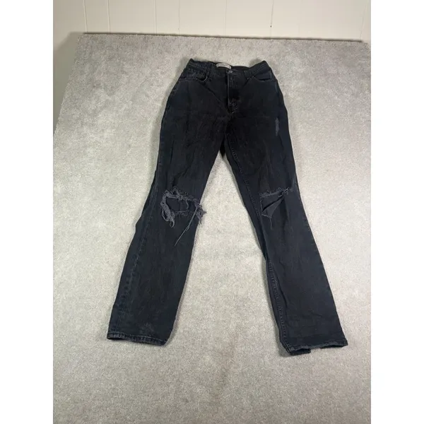 Abercrombie & Fitch The 90s Straight Ultra High Rise Jeans 27/4 Black Curve Love - Image 3