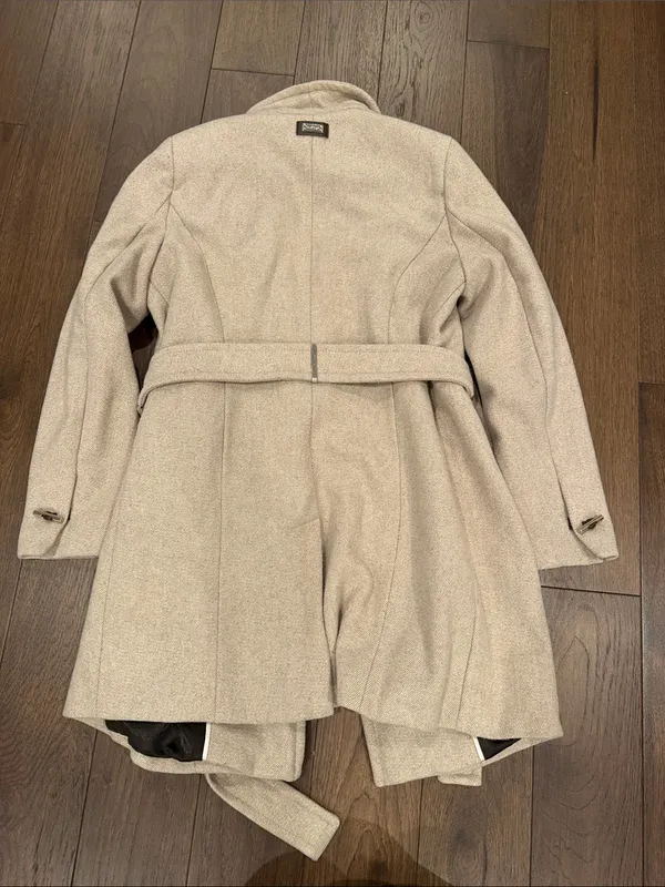 Calvin Klein Beige Wrap Trench Coat with Belt Size Medium Petite - C27-184 - Image 11