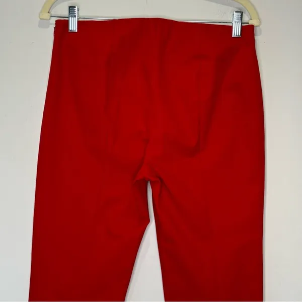 Theory $265 Women's Alettah Approach Cropped Pants‎ Crimson Red Size 6 Ankle Zip - Image 7