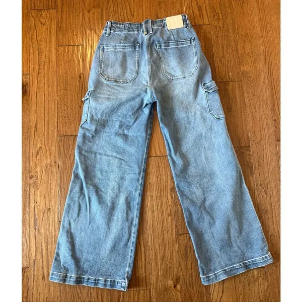 Paige Carly Cargo jeans wide leg high rise size 27 - Image 8