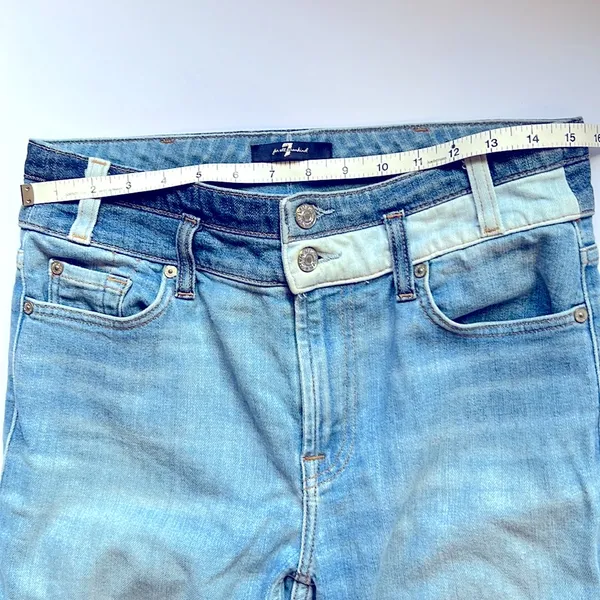 7 For All Mankind jeans high waisted, 2 tone crop jeans- y2k - Image 6