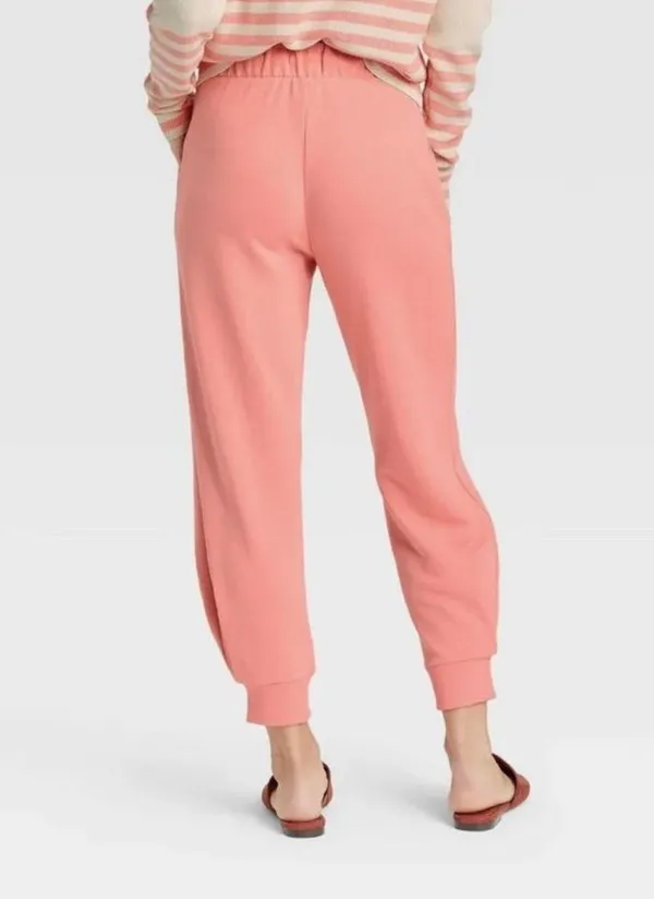 NWT Women’s Mid Rise Jogger Joggers Pants Coral Pink Size M - Image 2