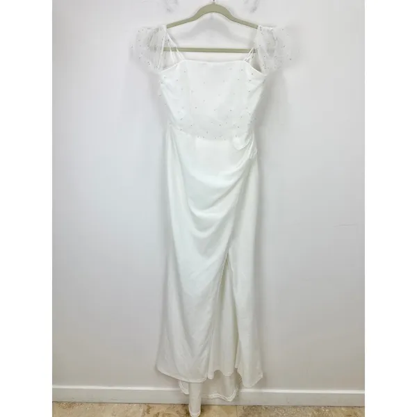NEW Lulus Profound Glamour Ivory Pearl Off-the-Shoulder Tulip Maxi Dress Large - Image 5