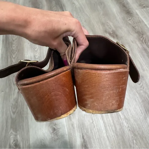 Anthropologie Suede Clog Shoes 36 Tan Brown Fall Autumn - Image 6