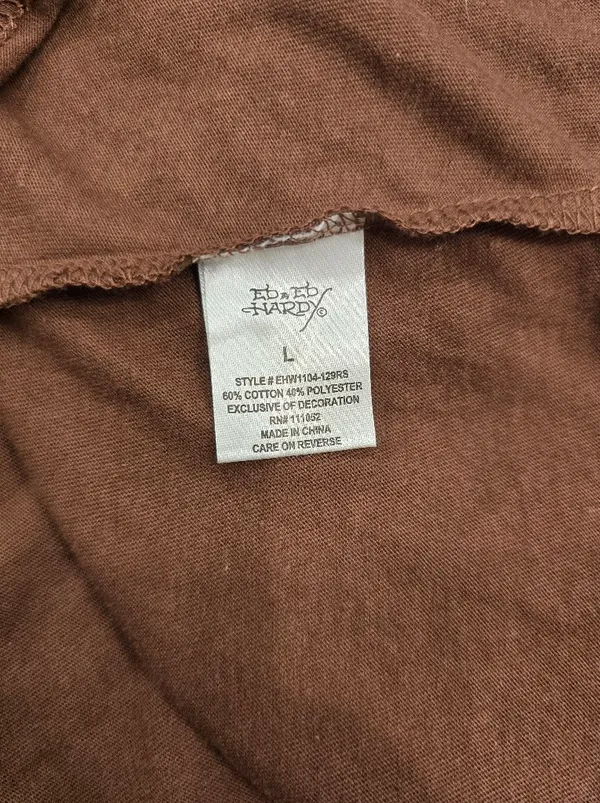 Ed Hardy Tiger cropped t-shirt Brown Size L - Image 5
