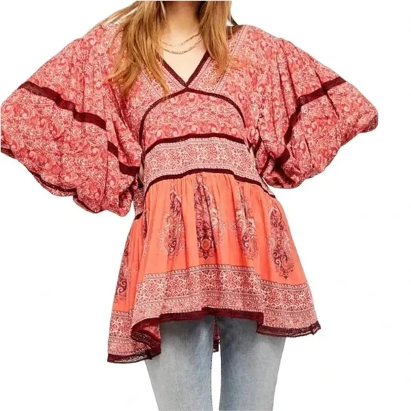 Free People Women's Revolve Luna Scarf Printed Boho Dress Small NWT v6x - Image 3