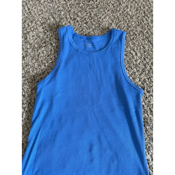 No Boundaries Women's Blue Ribbed Tank Top Size‎ Large - Image 3