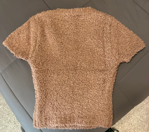 Cozy Knit Cropped T-Shirt Rose Clay - Image 7