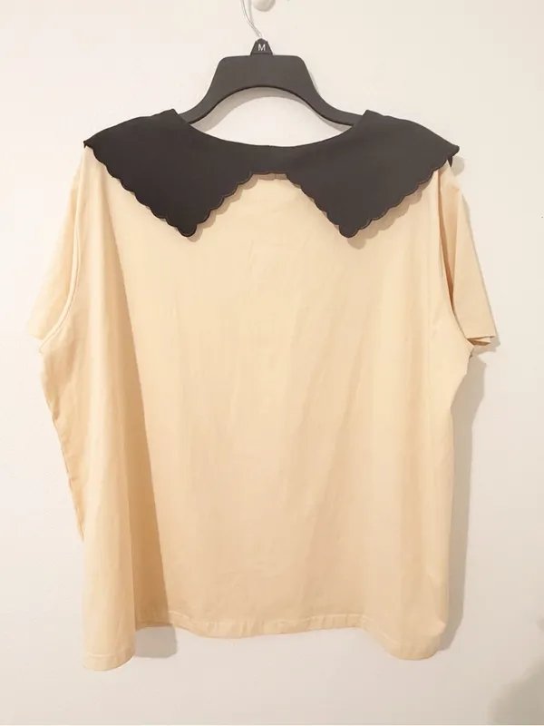 Queen of Sparkles Champagne Glass Tan Black Shirt Tee Sequin Size Large L * - Image 5