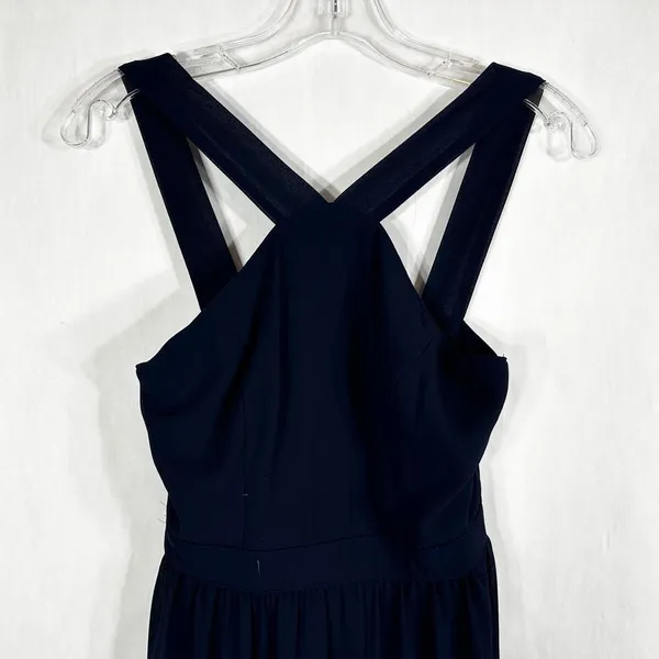 Lulus‎ Small Dress Navy Blue Maxi Floor Length Sleeveless Chiffon Zip Lined 184 - Image 5