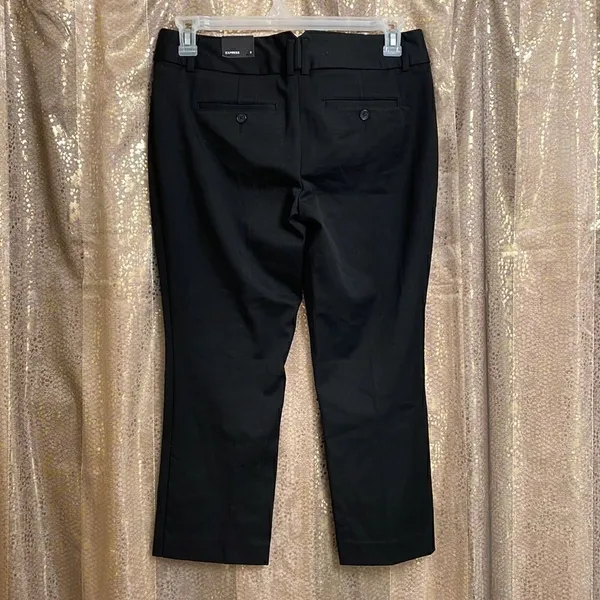 Vintage Express black cropped ankle office/business casual pants, size 8 NWT‎ - Image 2