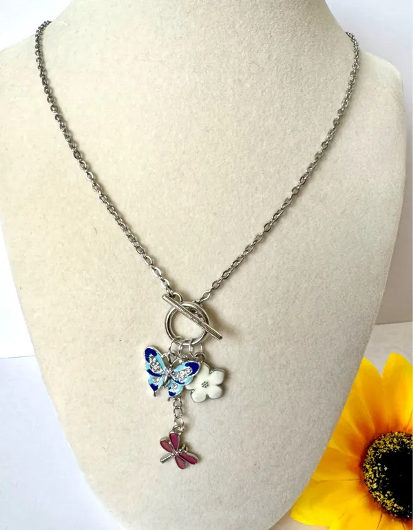 Butterfly Inspired Necklace (88) 🦋 Silver - Image 2