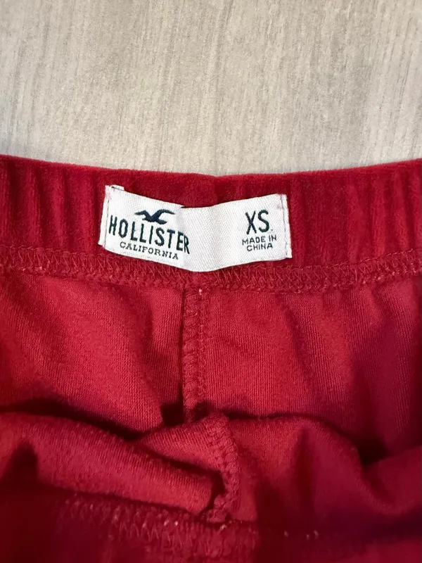 Hollister Red Velour Athletic Shorts - Image 4