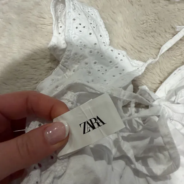 ZARA Embroidered Eyelet Corset Top - Image 4