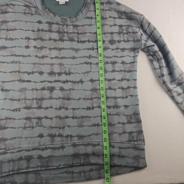Athleta Coaster Luxe Sweatshirt in Tahiti Minimalist Grey Tie Dye Blue Women's M - Image 10