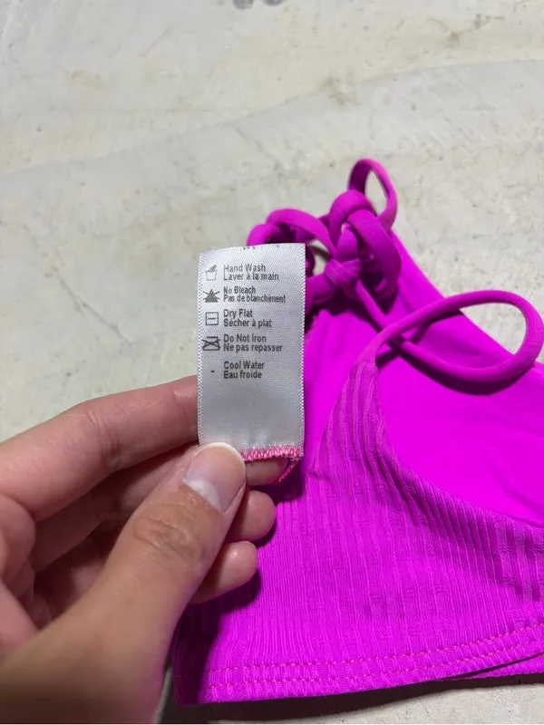 L Space Women’s Bright Magenta Knot-Strap Bikini Top medium - Image 6