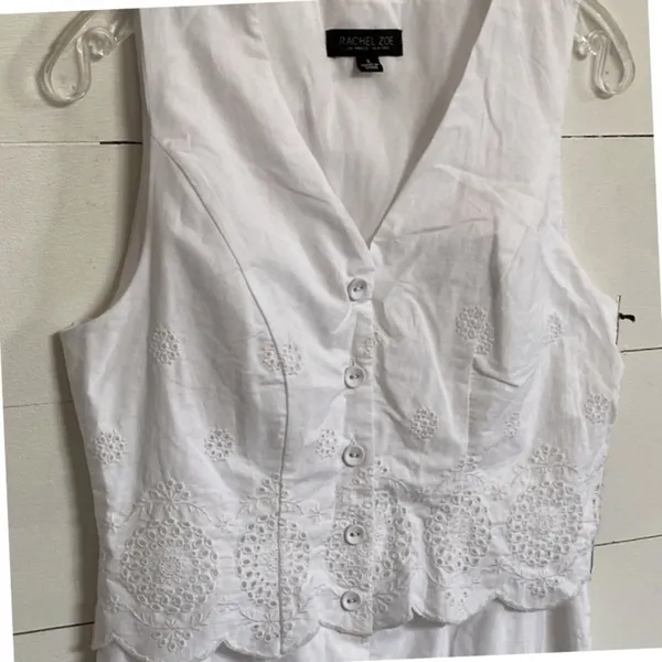 Rachel‎ Zoe White Crochet Lace Midi Dress Sleeveless NWT Small Boho Cottagecore - Image 9