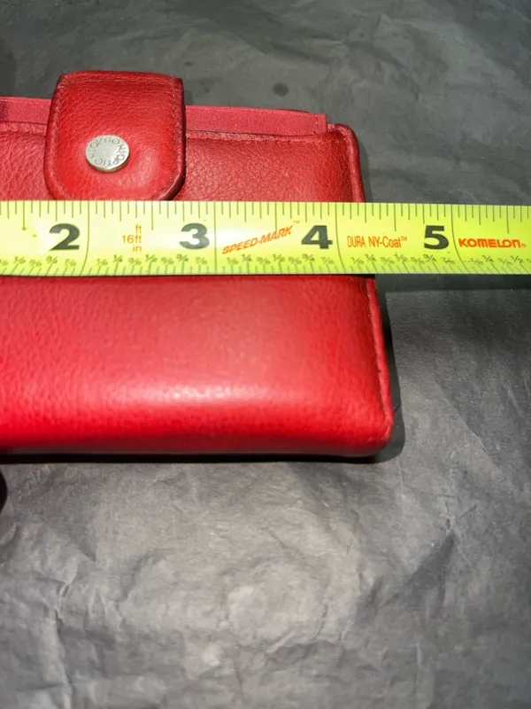 Options Red Genuine Leather Snap Wallet - Image 8