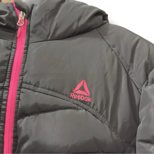 Reebok | NWOT Women's Black Pink Trim Thick Winter Puffer Jacket Coat (size XL) - Image 8