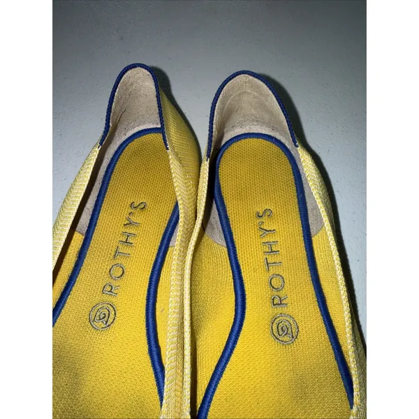 Rothys Womens Marigold Yellow Flat Slip on Shoes The Point 9.5 - Image 7