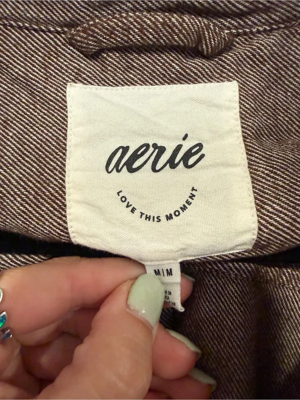 Aerie Brown Button-Up Shacket‎ Overshirt - Image 2