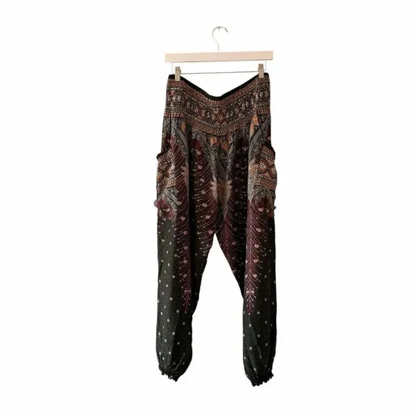 Harem Garden Rayon Aztec Tribal Festival Gypsy Bohemian Yoga Pants SZ 3XL #2591 - Image 8