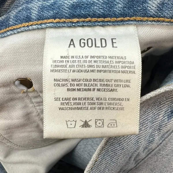 Agolde‎ Riley High Rise Straight Crop Jeans Denim Shatter Wash Blue Size 27 - Image 12