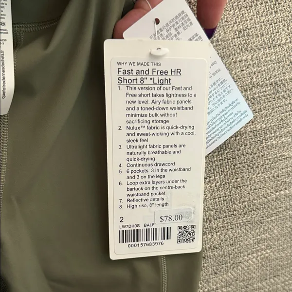 Lululemon Fast and Free Olive Green Women's Shorts 8” Light size 2 $78 - Image 14