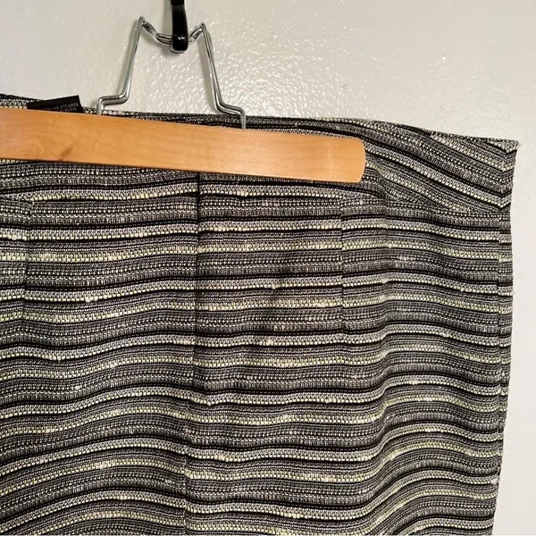 Mossimo Women's Size 12 A-Line Tweed Skirt Black Lime Green Metallic Lined Zip - Image 8