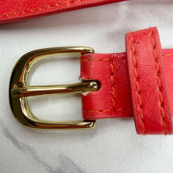 H&M Womens Red Braided Faux Leather Belt Extra Small (XS) ✨ - Image 10
