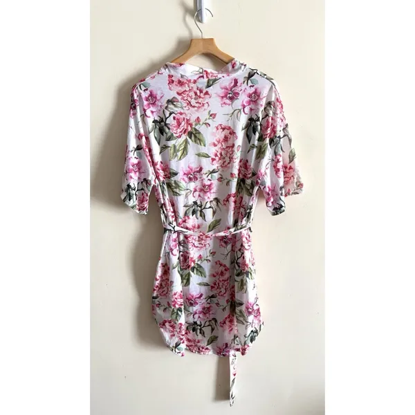 Show Me Your Mumu Brie Floral Robe Kimono Wrap Bridal OS‎ Rose - Image 4