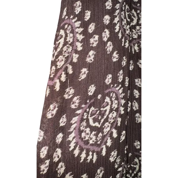 Gianni Bini Silk Boho Skirt Women's 12 Hippie Aztec Raw Hem Lightweight‎ ~Flaw - Image 3