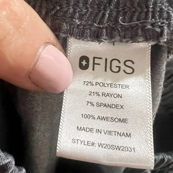 FIGS Unisex Cargo Scrub Pants XS Gray Elastic Waist Drawstring Workwear - Image 7