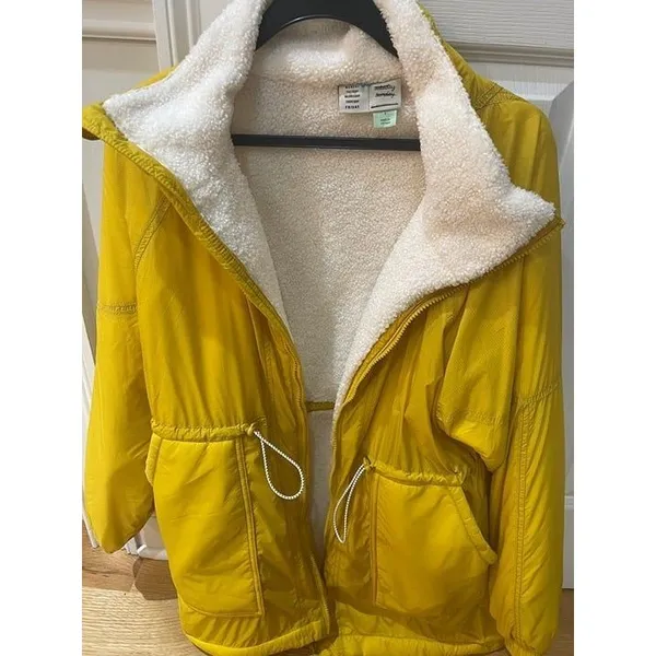 Anthropologie Allyson sherpa Lined Yellow Women's Jacket Size S 4-6 - Image 2