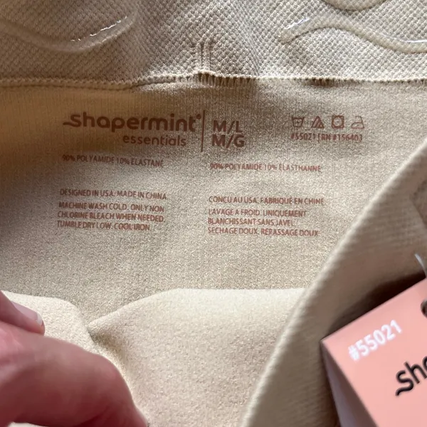 Shapermint Essentials Women's Tan High Waisted Shaper Shorts Size M/L. NEW! - Image 6