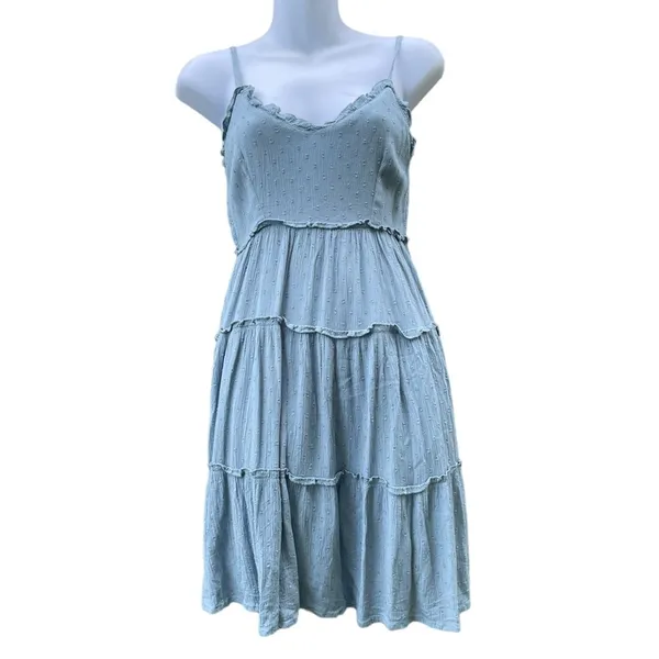 Sim & Sam Dusty Blue spaghetti adjustable strap mini dress - Image 2