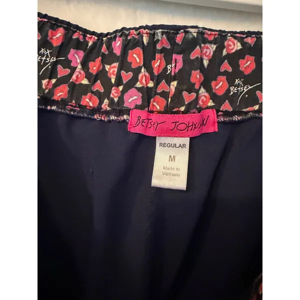 Betsey Johnson Navy Blue Scrub Pants‎ Womens Medium Cargo Jogger Elastic Waist - Image 6
