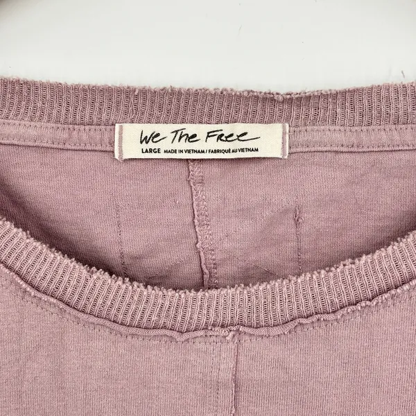 Free People Shirt Womens L Casual Oversized Sleeveless Distressed Tee Pink Large - Image 3