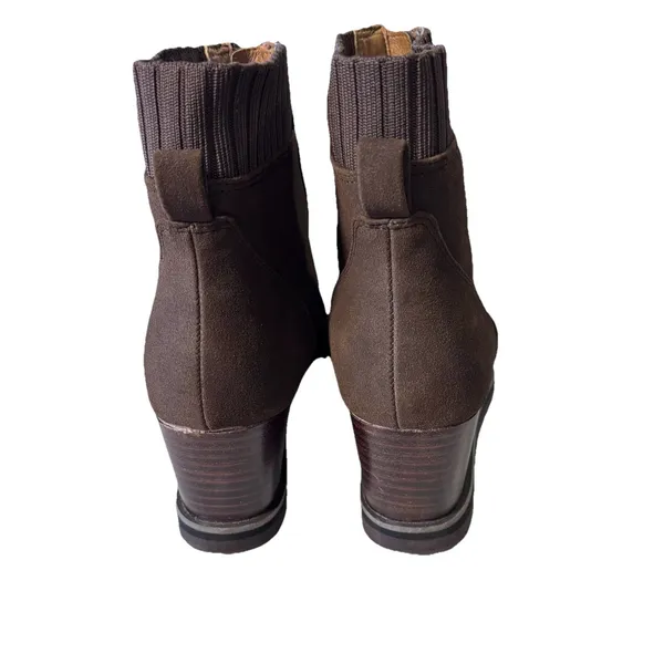 Yellow Box Corado Wedge Brown Ankle Booties with zipper closure in front 7.5 - Image 3
