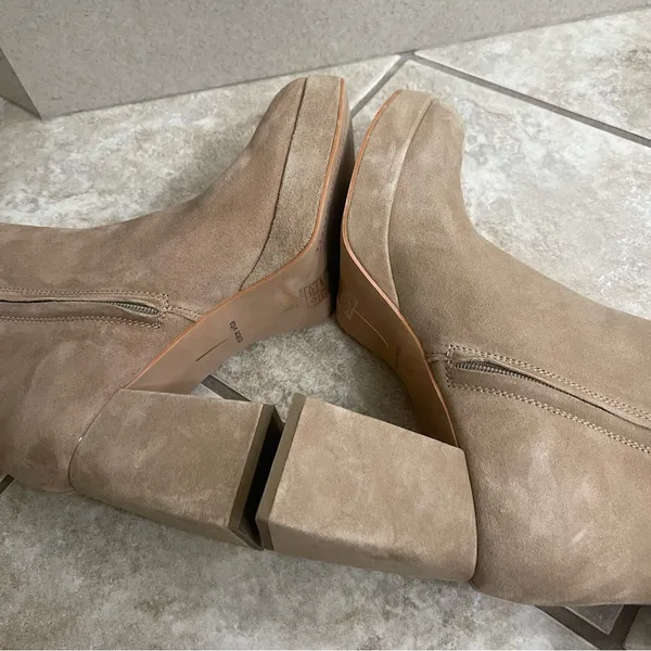 Dolce Vita Ulyses Mushroom Beige Suede Platform‎ Ankle Boot Sz 9.5 Wore Once 1x - Image 7