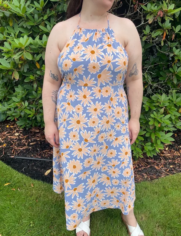 *NWT* Daisy halter open back dress Blue Size 2X - Image 2