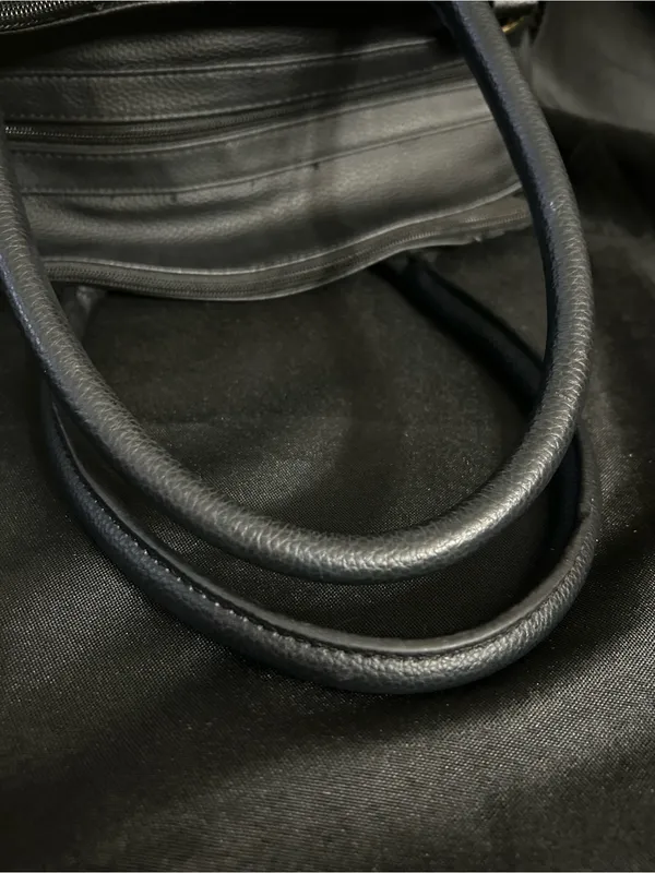 Rosetti Black & Gold Pebbled Faux Leather Satchel Handbag - Image 12